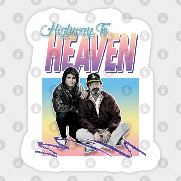 Highway To Heaven - 80s Styled Tribute Design Sticker by DankFutura